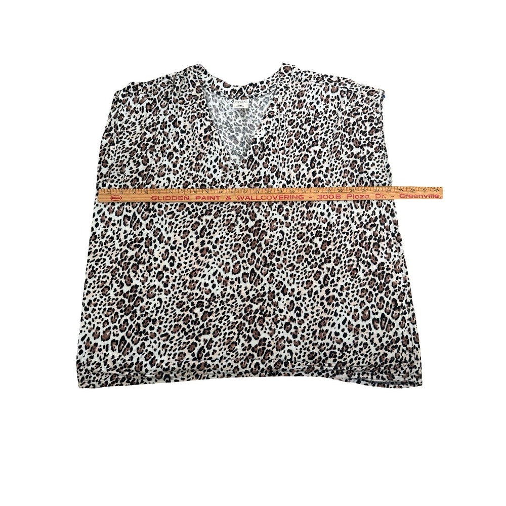 Soma XXL Leopard Print Pajama Top Sleeveless V-Neck Sleep Shirt Animal Print